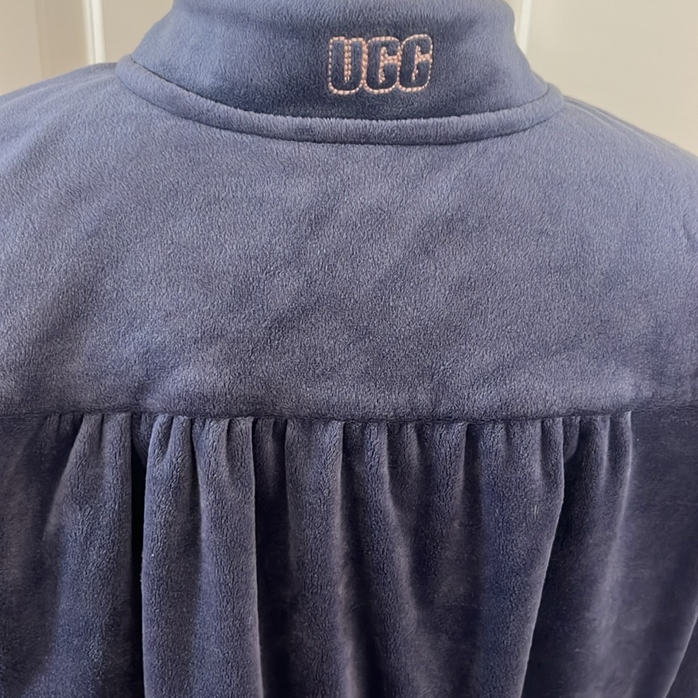 Ugg Devaney Velour Plush Jacket In Blue Size Small - image 4